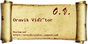 Oravik Viátor névjegykártya